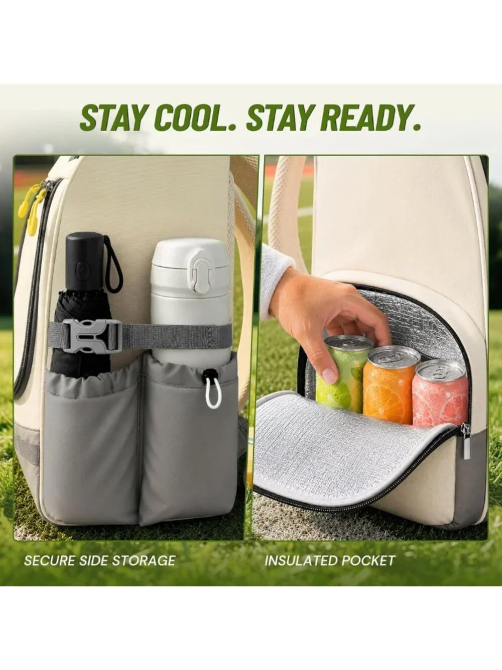 Stylish Disc Golf Backpack with Clear Phone Holder & Insulated Pocket, 20+ Discs